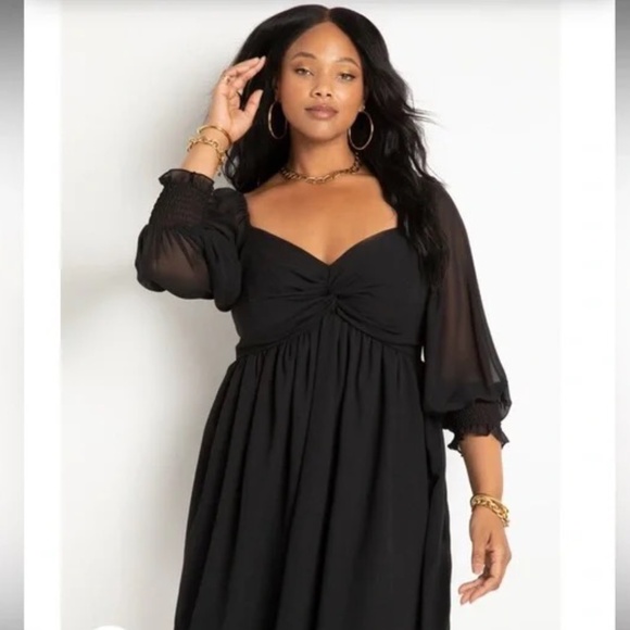 *GENTLY WORN* Eloquii Plus Size 20 Twisted Bodice Mini Dress - Picture 5 of 6